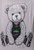 Slim Fit Crewneck Rhinestone Studded Graphic Printed T-Shirt - Seated Bear With Green Crown