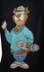 Slim Fit Crewneck Rhinestone Studded Graphic Printed T-Shirt - Skateboard Bear