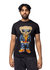 Slim Fit Crewneck Rhinestone Studded Graphic Printed T-Shirt - Suited Denim Bear - Black