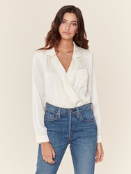 Hallie Mesh Shoulder Top - Ivory