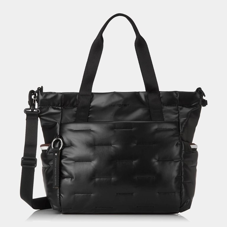 Puffer Tote Bag In Black - Black