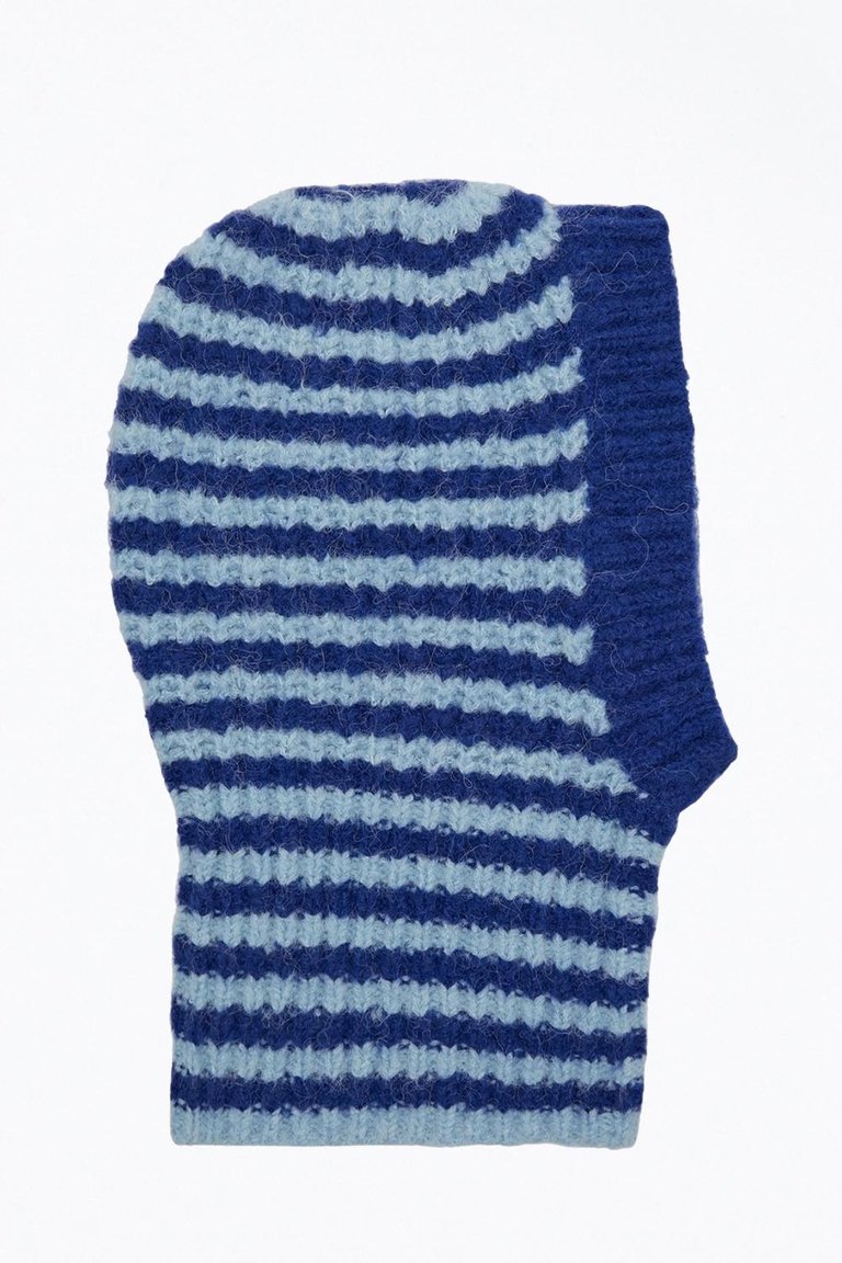 Alisa Alpaca-Blend Balaclava - Blue Stripes