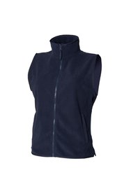 Henbury Ladies Microfleece Vest Jacket/Gilet/Bodywarmer - Navy