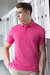 Henbury Mens Classic Plain Polo Shirt With Stand Up Collar (Fuchsia)