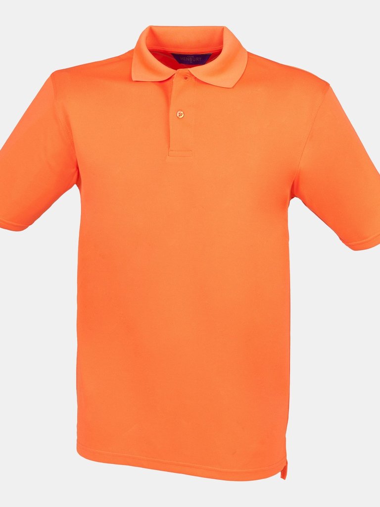 Henbury Mens Coolplus® Pique Polo Shirt (Burnt Orange) - Burnt Orange