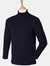 Henbury Mens Long Sleeve Cotton Rich Roll Neck Top / Sweatshirt (Navy)
