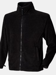 Henbury Mens Microfleece Anti-Pill Jacket (Black) - Black