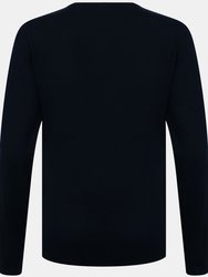 Henbury Womens/Ladies 12 Gauge Fine Knit V-Neck Jumper / Sweatshirt (Navy)