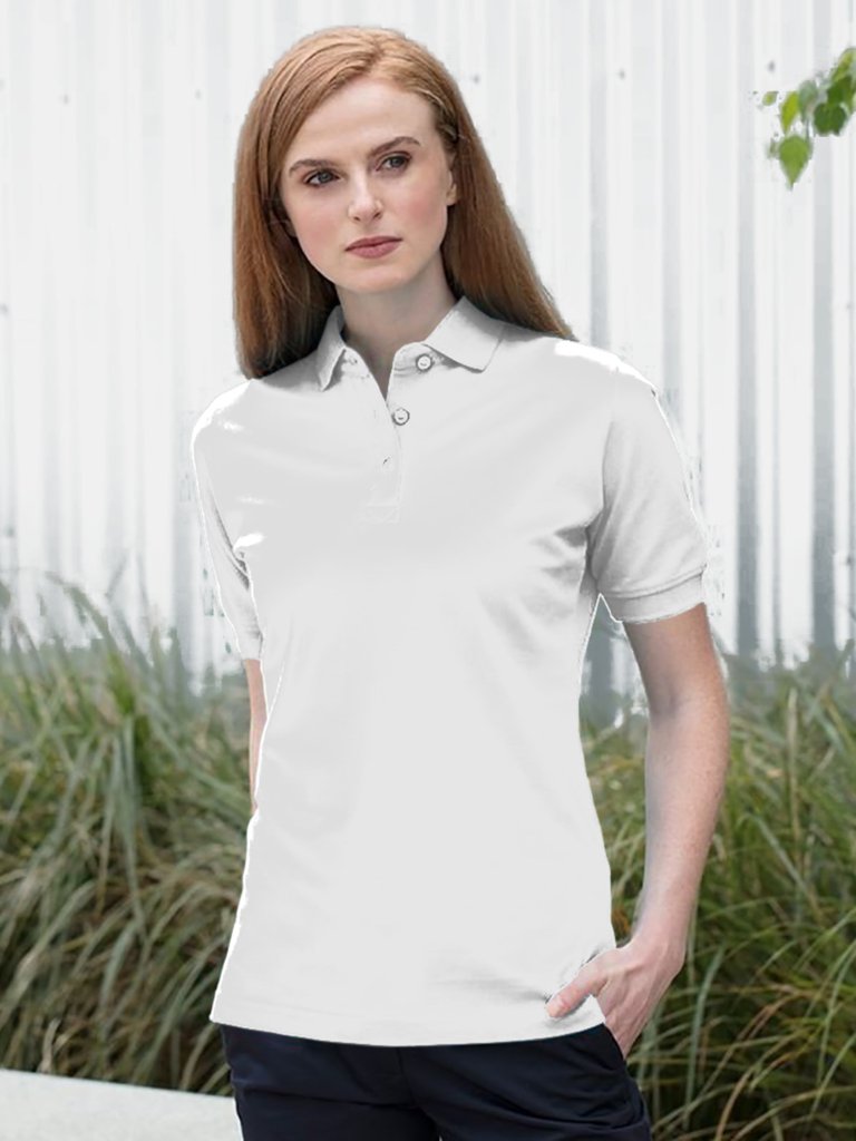 Henbury Womens/Ladies Classic Polo Shirt (White)