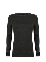 Henbury Womens/Ladies Crew Neck Sweater (Gray Marl) - Gray Marl