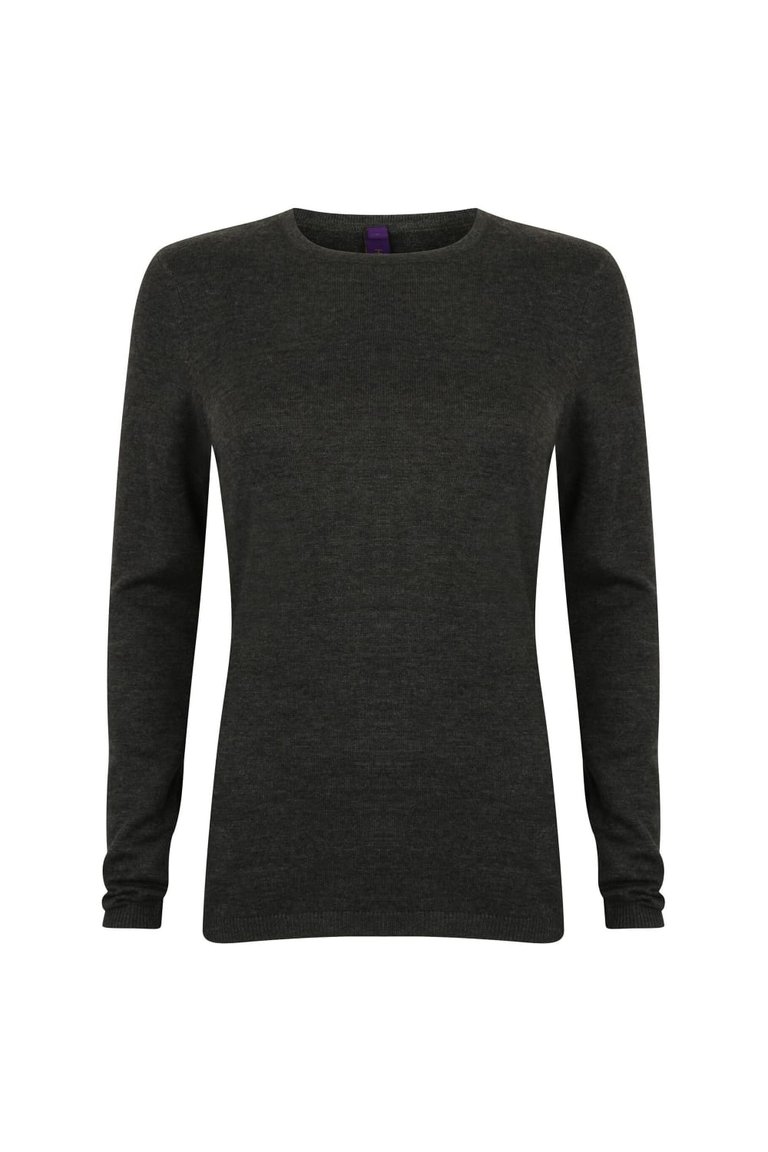 Henbury Womens/Ladies Crew Neck Sweater (Gray Marl) - Gray Marl