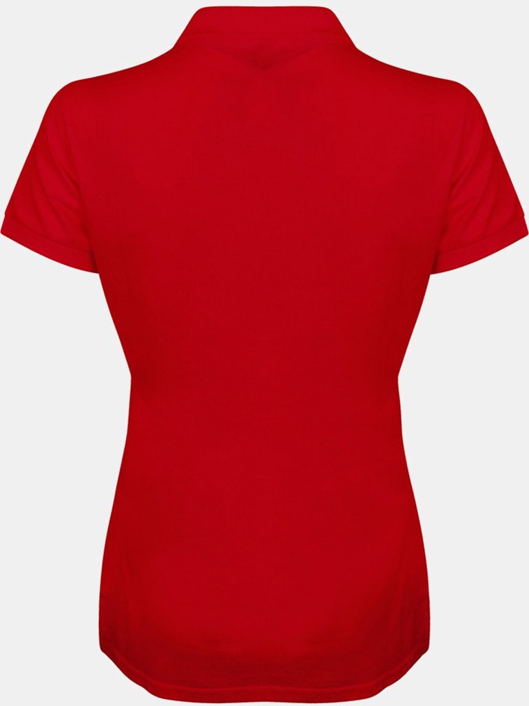 Henbury Womens/Ladies Micro-Fine Short Sleeve Polo Shirt (Burgundy)