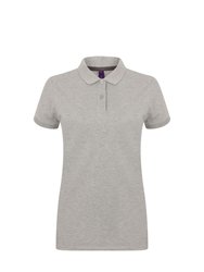 Henbury Womens/Ladies Micro-Fine Short Sleeve Polo Shirt (Heather Grey) - Heather Grey