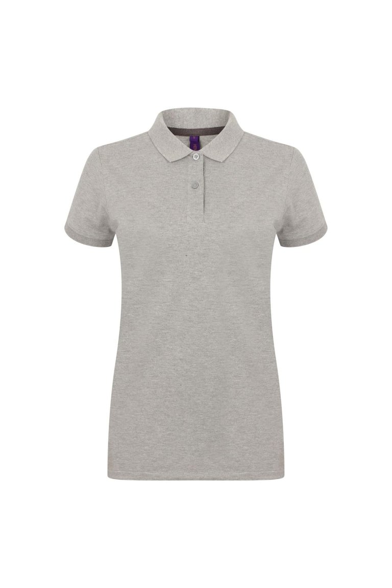 Henbury Womens/Ladies Micro-Fine Short Sleeve Polo Shirt (Heather Grey) - Heather Grey