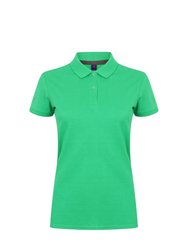 Henbury Womens/Ladies Micro-Fine Short Sleeve Polo Shirt (Kelly) - Kelly