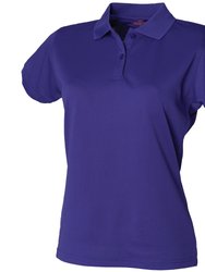 Henbury Womens/Ladies Pique Polo Shirt (Bright Purple) - Bright Purple