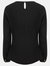 Henbury Womens/Ladies Pleat Front Long Sleeve Blouse (Black)