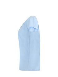 Henbury Womens/Ladies Pleated Blouse (Light Blue)