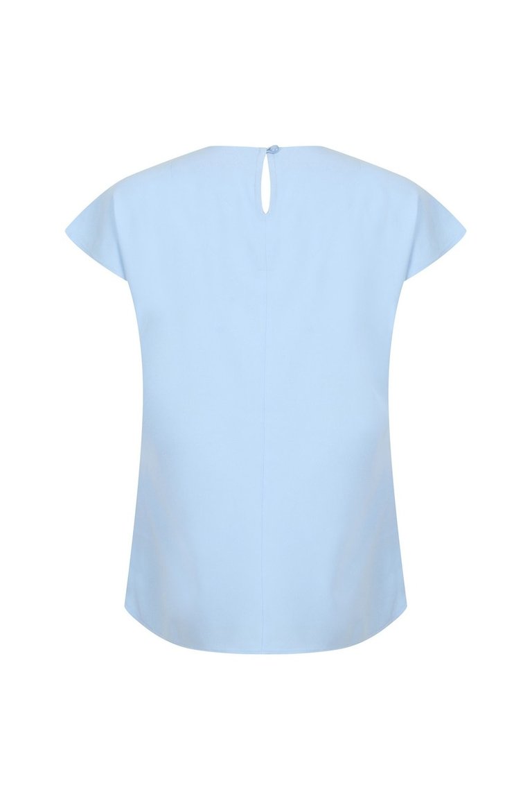 Henbury Womens/Ladies Pleated Blouse (Light Blue)