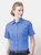 Henbury Womens/Ladies Short Sleeve Oxford Fitted Work Shirt (Corporate Blue)