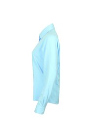 Henbury Womens/Ladies Wicking Anti-bacterial Long Sleeve Work Shirt (Light Blue)