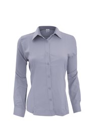 Henbury Womens/Ladies Wicking Anti-bacterial Long Sleeve Work Shirt (Slate Grey) - Slate Grey