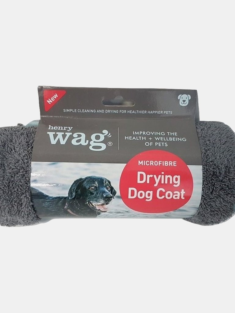 Henry Wag Dog Drying Coat (Gray) (Medium)