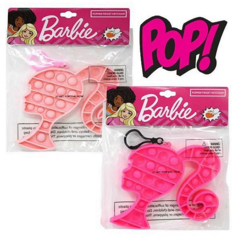 Barbie Pop Fidget Keychain in Bag (2 Pack) - Light Pink/Dark Pink