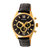 Benedict Leather-Band Watch With Day/Date - Gold/Black - Gold/Black