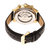 Benedict Leather-Band Watch With Day/Date - Gold/Black