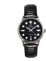 Bradford Leather-Band Watch With Date - Black