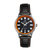 Bradford Leather-Band Watch With Date - Black & Orange