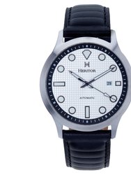 Bradford Leather-Band Watch With Date - Silver & Black - Date at Right