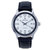 Bradford Leather-Band Watch With Date - Silver & Black - Date at Right