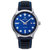 Bradford Leather-Band Watch With Date - Blue & Black - Date at Right
