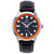 Bradford Leather-Band Watch With Date - Black & Orange - Date at Right