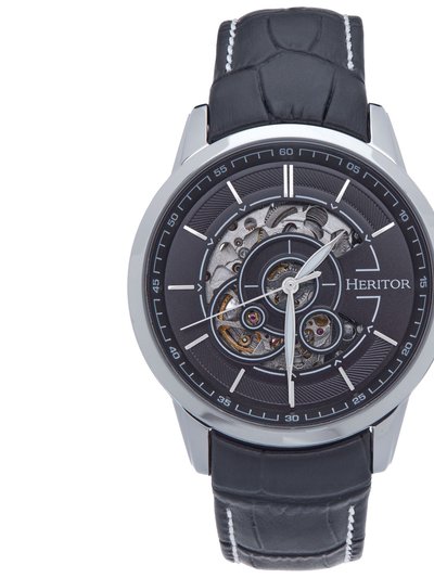 Heritor Watches Davies Semi-Skeleton Leather Band Watch product