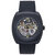 Gatling Skeletonized Leather-Band Watch - Black