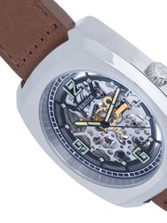 Gatling Skeletonized Leather-Band Watch