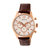 Heritor Automatic Benedict Leather-Band Watch w/ Day/Date - Rose Gold/Silver