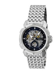 Heritor Automatic Conrad Skeleton Men's Watch - Bracelet Silver/Black