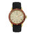 Heritor Automatic Everest Wooden Bezel Leather Band Watch /Date - Gold/Cream