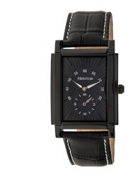 Heritor Automatic Frederick Leather-Band Watch - Black