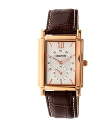 Heritor Automatic Frederick Leather-Band Watch - Rose Gold/Silver