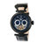 Heritor Automatic Ganzi Semi-Skeleton Leather-Band Watch - Black