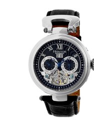 Heritor Automatic Ganzi Semi-Skeleton Leather-Band Watch