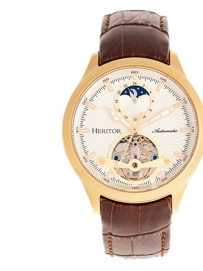 Heritor Watches Heritor Automatic Gregory Semi-Skeleton Leather-Band Watch product