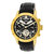 Heritor Automatic Hannibal Semi-Skeleton Leather-Band Watch - Gold/Black
