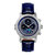 Heritor Automatic Legacy Leather-Band Watcch w/Day/Date - Silver/Blue