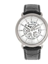 Heritor Automatic Mattias Leather-Band Watch w/Date - Silver